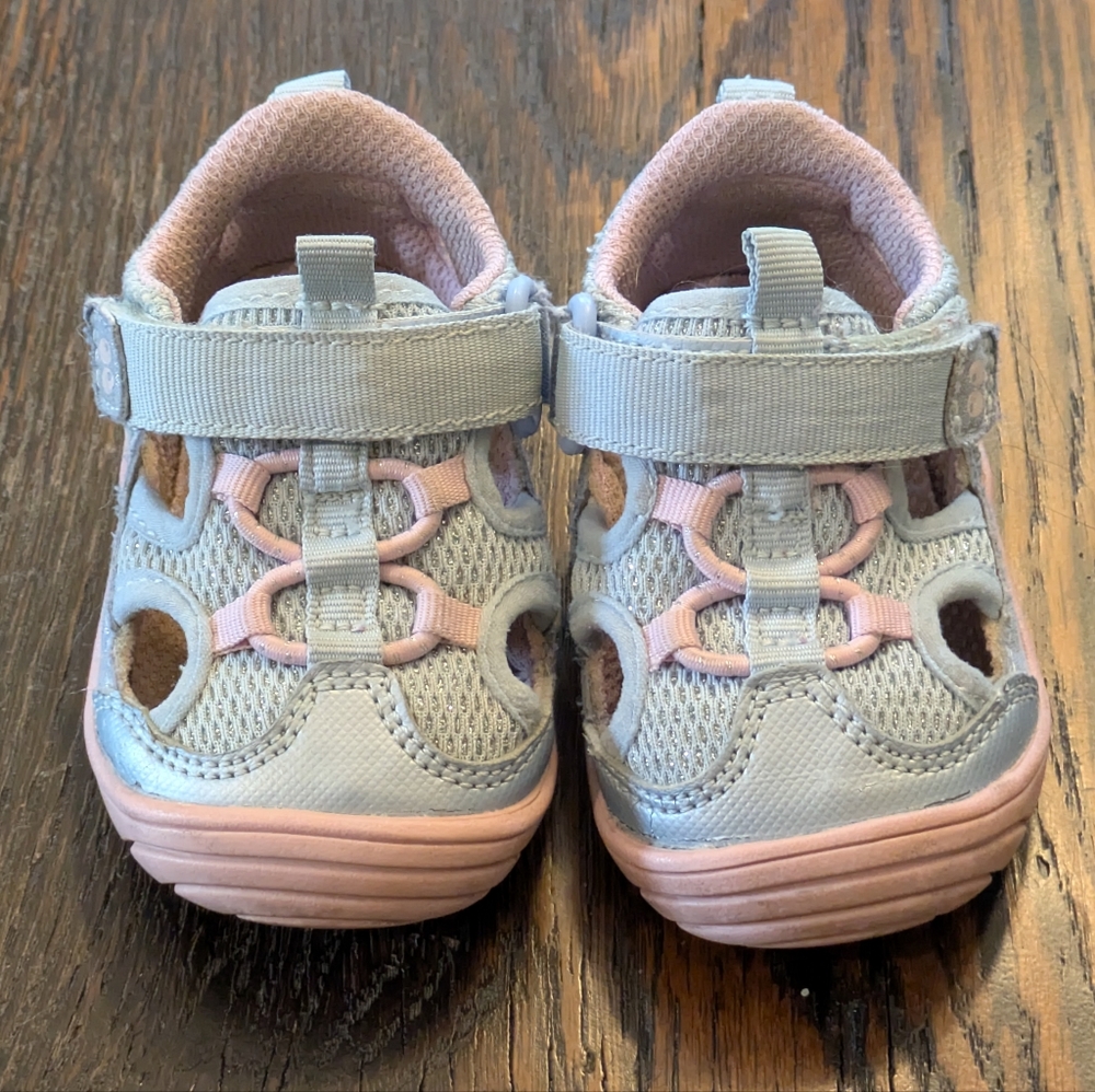 Stride Rite Baby Shoes in Light Blue and Pink